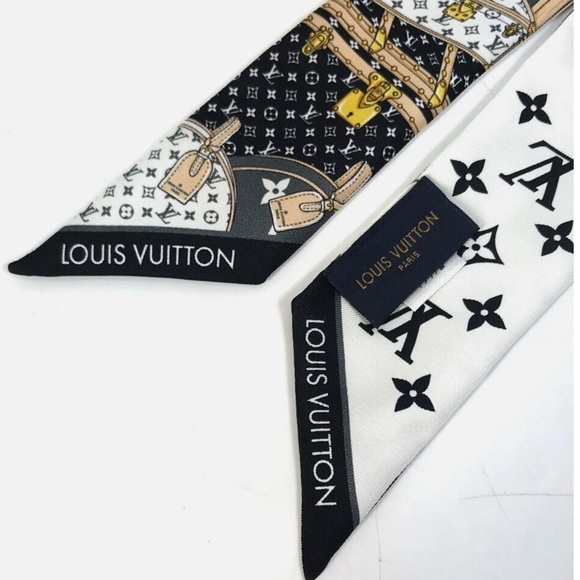 Authentic & New! LOUIS VUITTON Silk Monogram Let's Go BB Bandeau Black - Picture 11 of 16